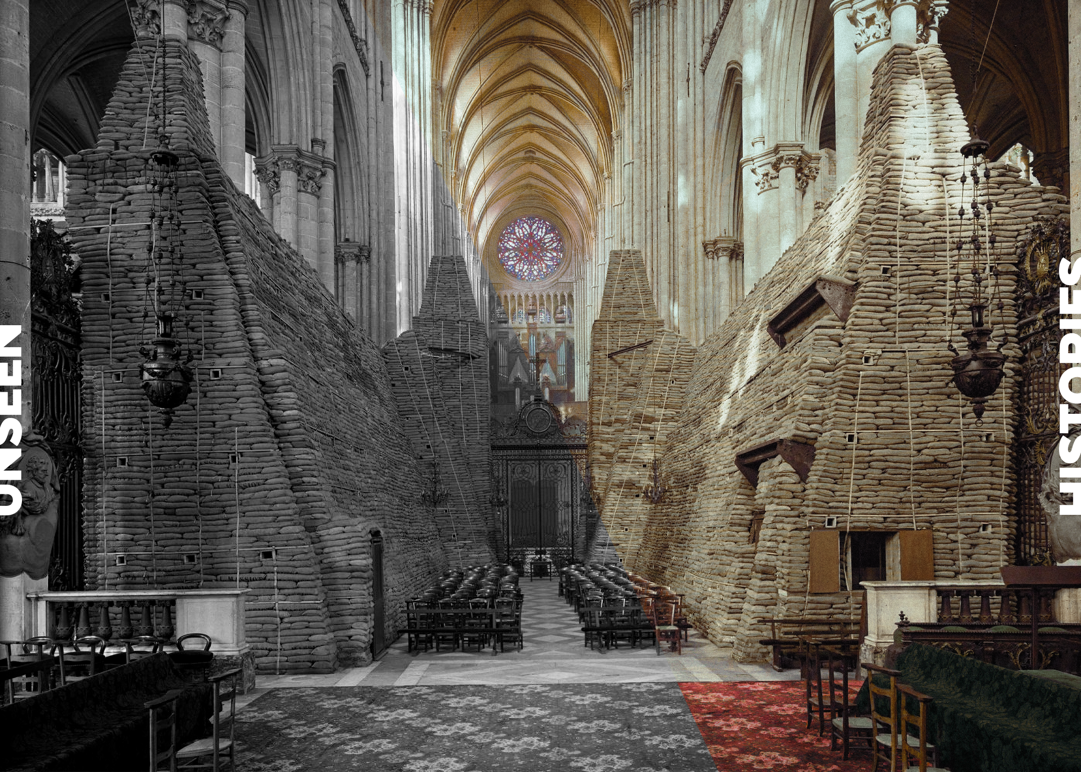 Inside Amiens Cathedral, 1918