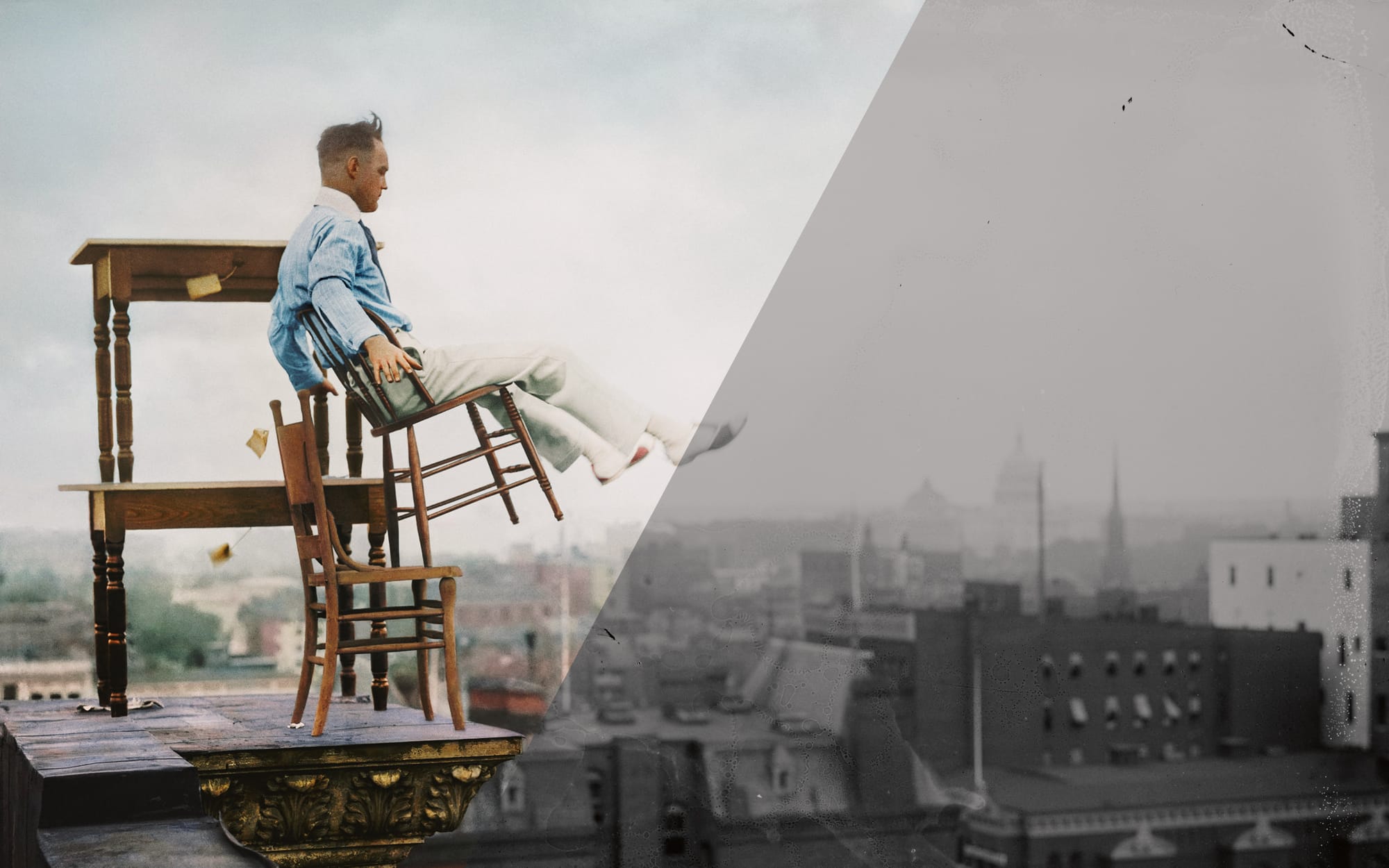 1917: Johnny Reynolds, 'Human Fly', Thrills Crowd